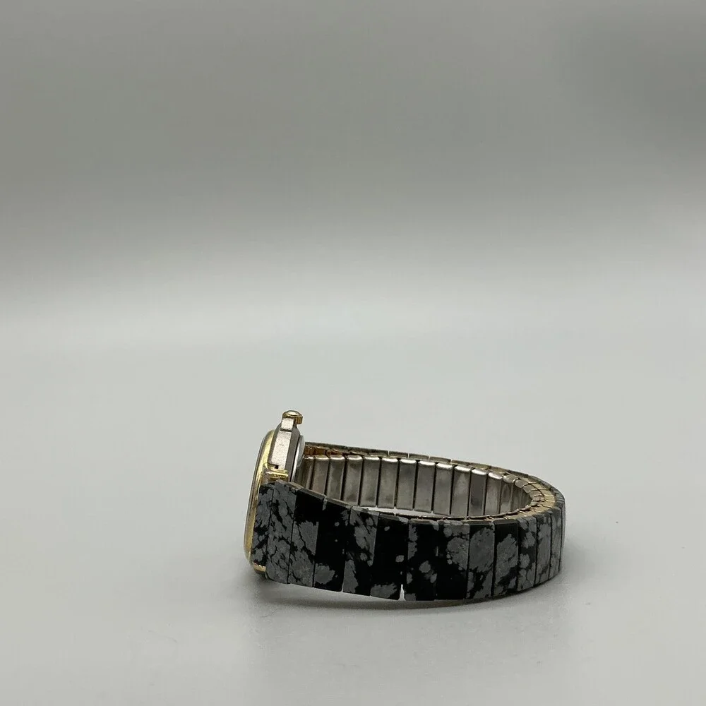 Vintage Shiwi Womens Watch 25mm Black Dial Two Tone Expansion Bracelet Quartz